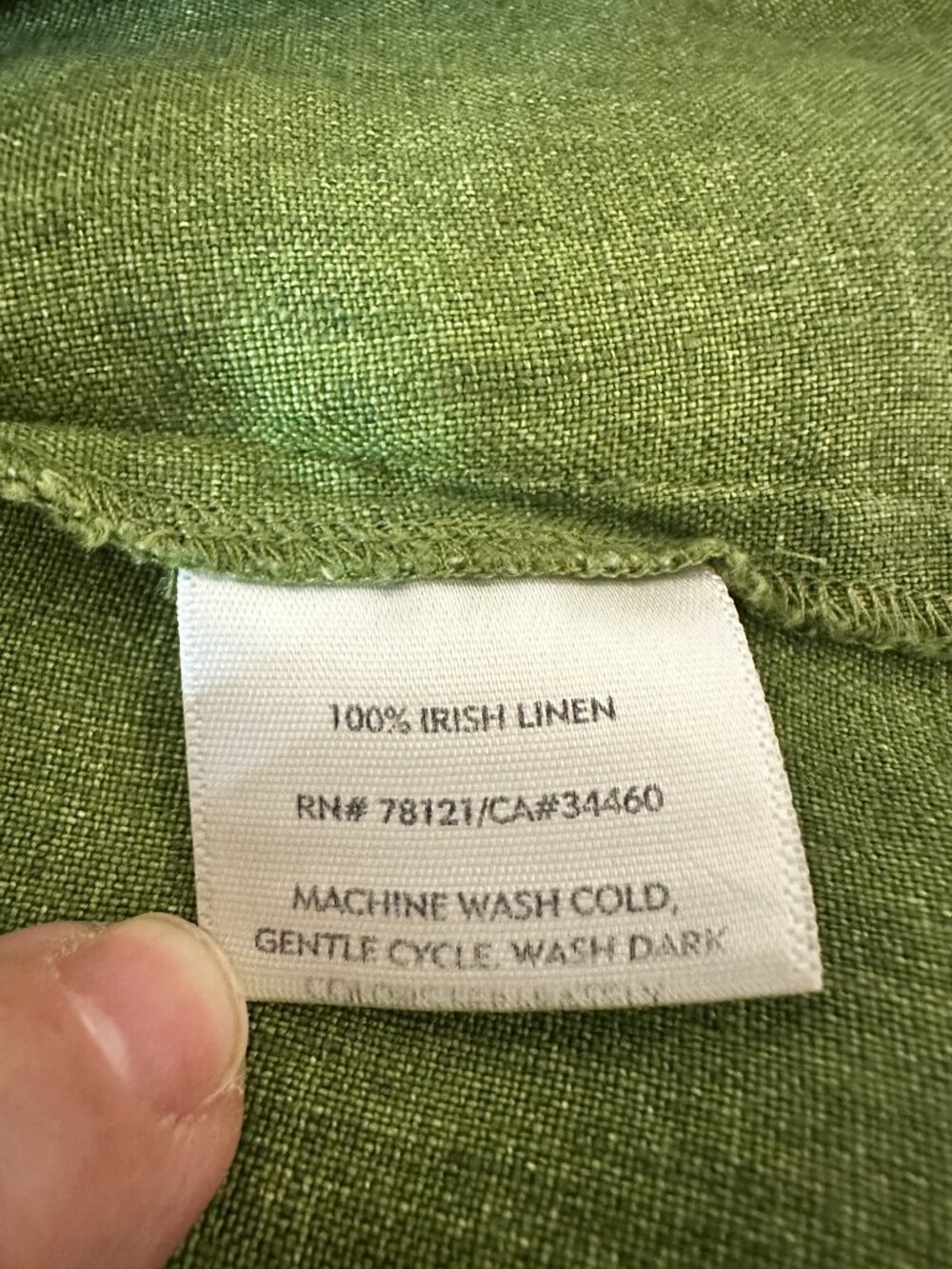 Eileen Fisher XL 100% Irish Linen Green Button Front Jacket Top - Picture 4 of 7